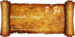 Racskó Zsolt névjegykártya